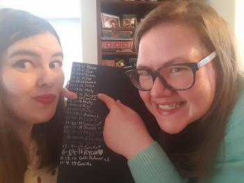 3 Board game name record Camilla and her sister Delight (Delight took all the awesome photos)